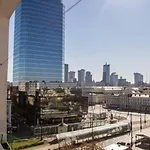 Warsaw Centrum Metro Ratusz Panoramic Apartment Balcony View by PolandBnB